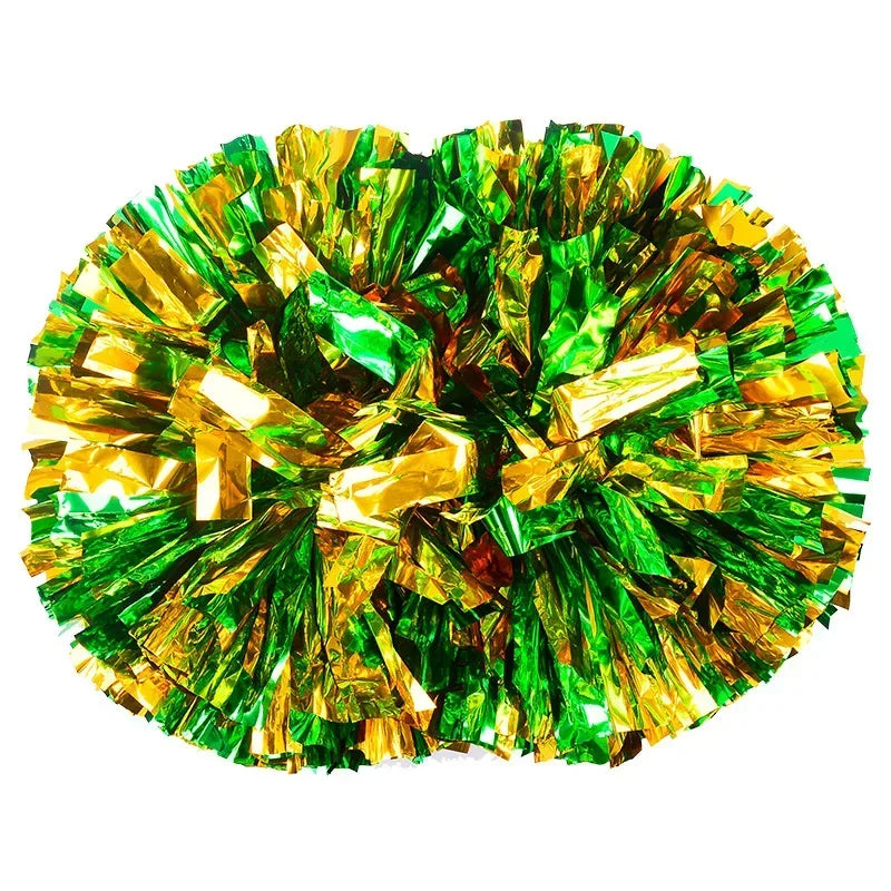 12pc Cheerleading Pom Poms with Handle Cheer Balls Big Gold Silver Red Yellow Blue Hand Dance Pompoms Accessories for Women Kids