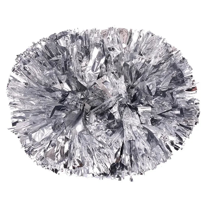 DRX Cheer( 6 pair) Cheerleading Pom Poms with Handle 14 Inch Cheer Balls Big Gold Silver Red Yellow Blue Hand Dance Pompoms Accessories for Women Kids