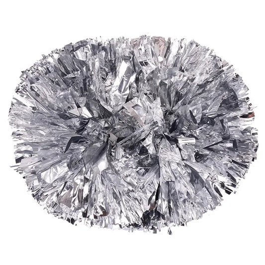 DRX Cheer( 6 pair) Cheerleading Pom Poms with Handle 14 Inch Cheer Balls Big Gold Silver Red Yellow Blue Hand Dance Pompoms Accessories for Women Kids