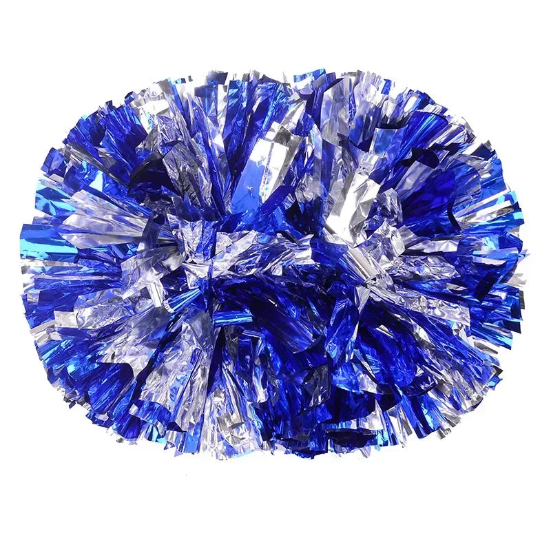 DRX Cheer( 6 pair) Cheerleading Pom Poms with Handle 14 Inch Cheer Balls Big Gold Silver Red Yellow Blue Hand Dance Pompoms Accessories for Women Kids