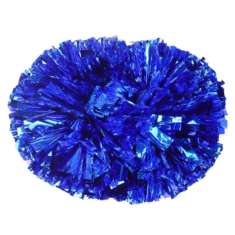 12pc Cheerleading Pom Poms with Handle Cheer Balls Big Gold Silver Red Yellow Blue Hand Dance Pompoms Accessories for Women Kids