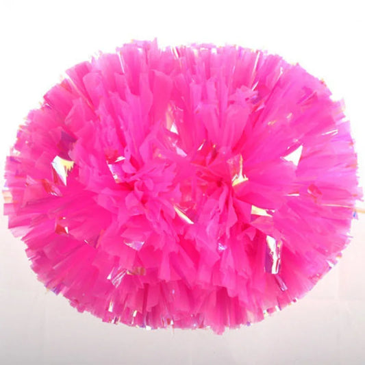 DRX Cheer 6Pair Plastic Handle Metallic Shine Streamer Pompoms Cheerleading Cheering Pom Pom Ball Cheering Dance Decorator Club Sport Supply