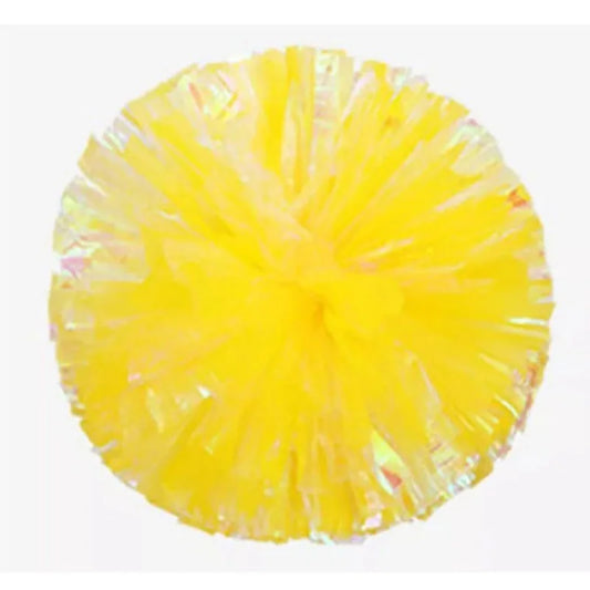 DRX Cheer 6Pair Plastic Handle Metallic Shine Streamer Pompoms Cheerleading Cheering Pom Pom Ball Cheering Dance Decorator Club Sport Supply
