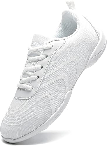 Cheer Shoes White Womens Cheerleading Shoes Youth Girls Athletic Training Breathable Lightweight Competition Comfortable Sneakers Size