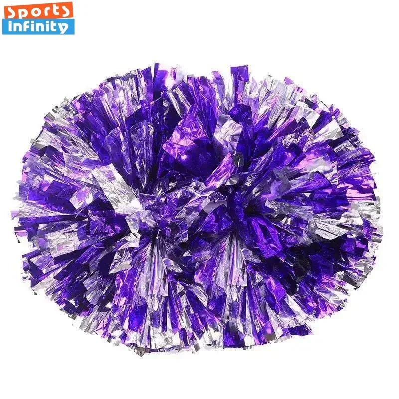 12pc Cheerleading Pom Poms with Handle Cheer Balls Big Gold Silver Red Yellow Blue Hand Dance Pompoms Accessories for Women Kids