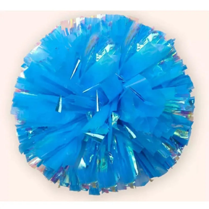 12PC Plastic Handle Metallic Shine Streamer Pompoms Cheerleading Cheering Pom Pom Ball Cheering Dance Decorator Club Sport Supply