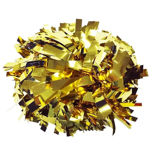 DRX Cheer（ 6 pair) cheerleader Baton Handle Pom Pom Pom Metallic Pink Holographic with Silver Holographic