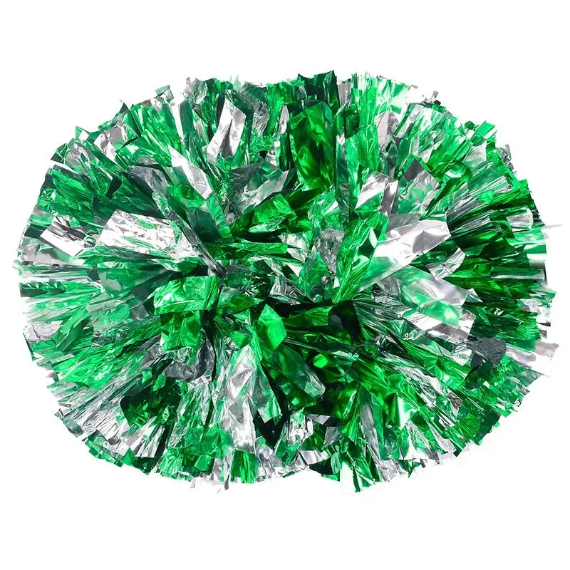 12pc Cheerleading Pom Poms with Handle Cheer Balls Big Gold Silver Red Yellow Blue Hand Dance Pompoms Accessories for Women Kids