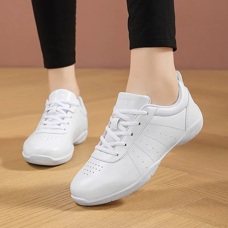Cheerleading Fitness Club Professional Sneakers Kids Microfiber Leather Girls' Dance Shoes Non-Slip Soft Student Aerobics Shoes