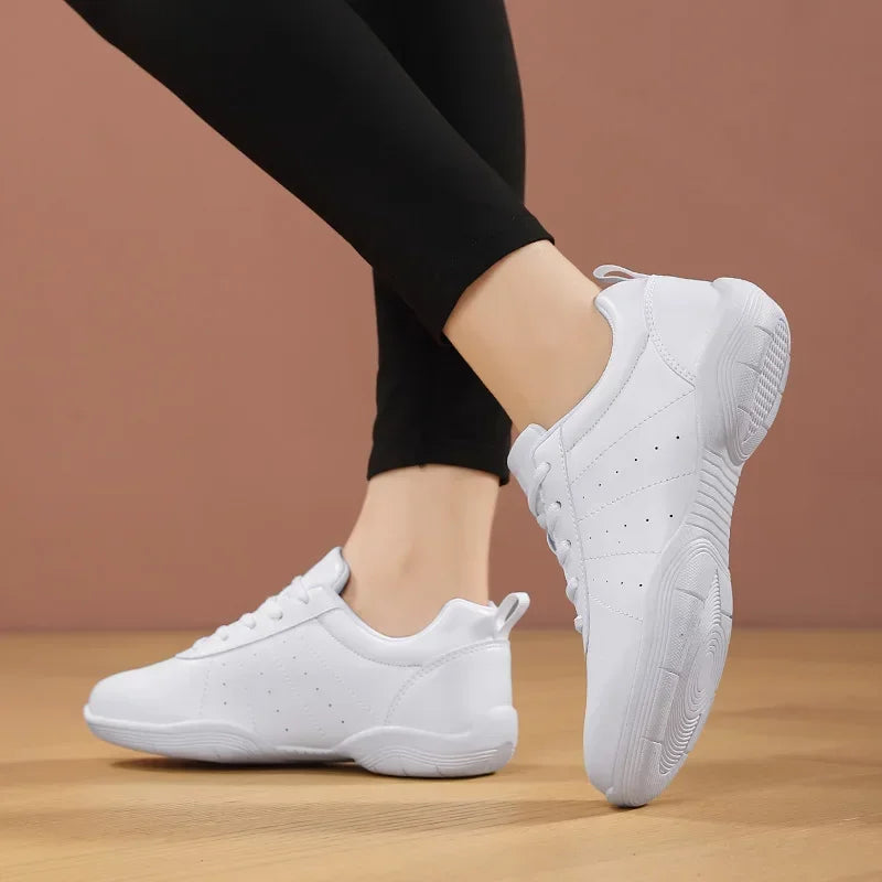 Cheerleading Fitness Club Professional Sneakers Kids Microfiber Leather Girls' Dance Shoes Non-Slip Soft Student Aerobics Shoes