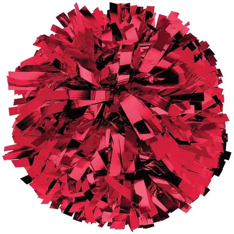 12PIECE,cheerleader Baton Handle Pom Pom Pom Metallic Pink Holographic with Silver Holographic