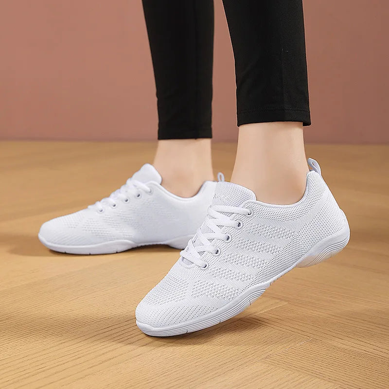Competitive Aerobics Shoes White Cheerleading Shoes Training Competition Shoes Artistic Gymnastics Shoes Mesh Dance Shoe