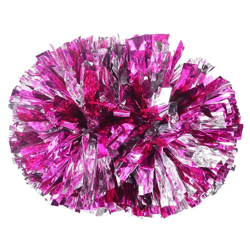 12pc Cheerleading Pom Poms with Handle Cheer Balls Big Gold Silver Red Yellow Blue Hand Dance Pompoms Accessories for Women Kids