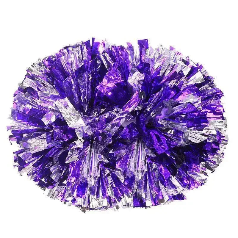 12pc Cheerleading Pom Poms with Handle Cheer Balls Big Gold Silver Red Yellow Blue Hand Dance Pompoms Accessories for Women Kids