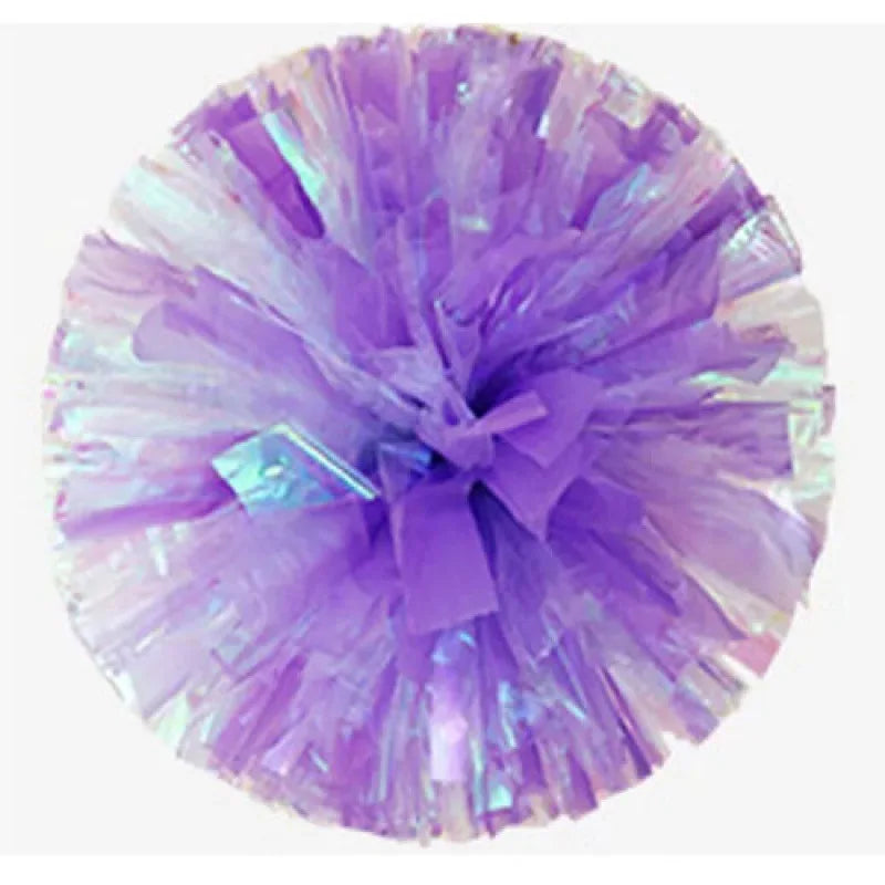 12PC Plastic Handle Metallic Shine Streamer Pompoms Cheerleading Cheering Pom Pom Ball Cheering Dance Decorator Club Sport Supply