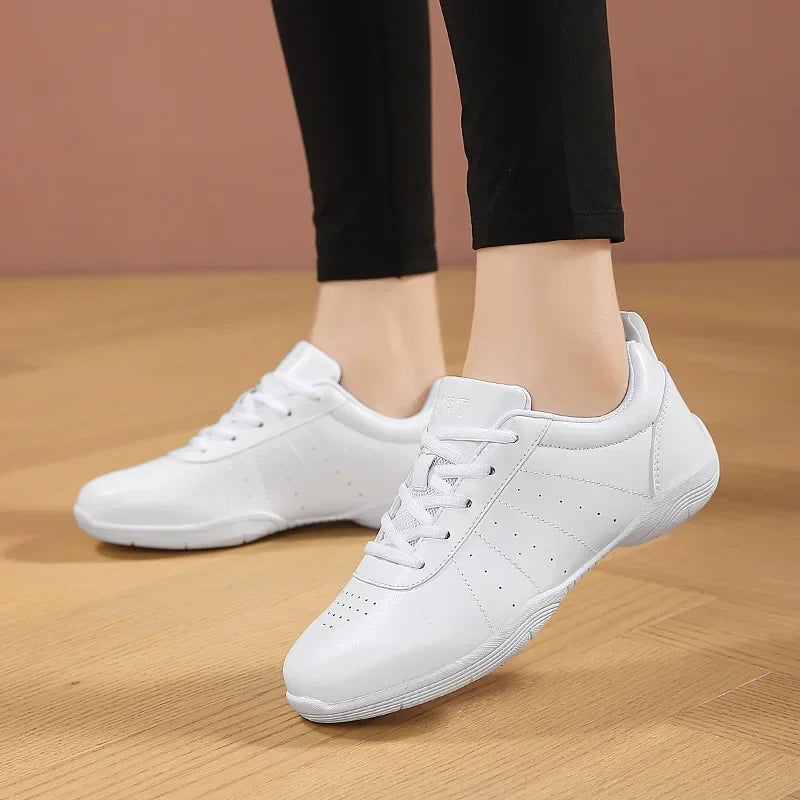 Cheerleading Fitness Club Professional Sneakers Kids Microfiber Leather Girls' Dance Shoes Non-Slip Soft Student Aerobics Shoes